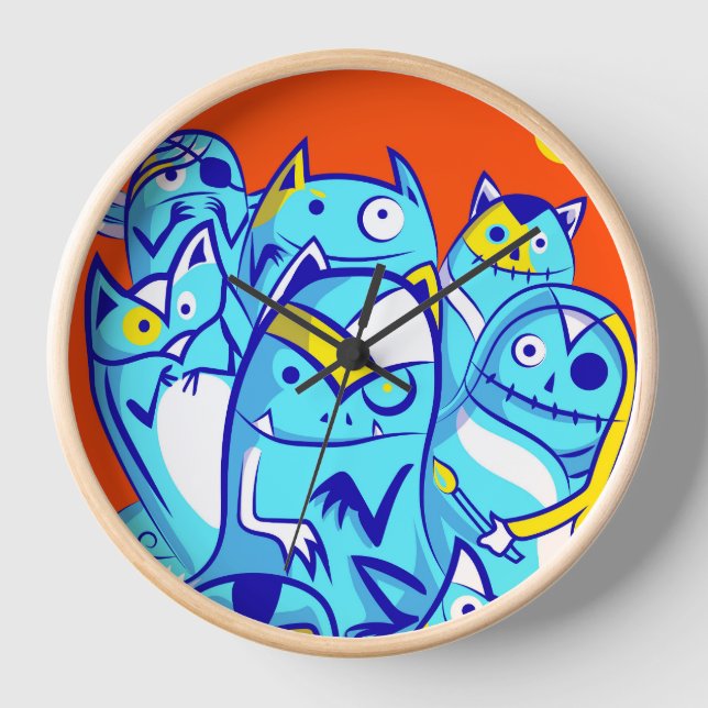 Wanduhr, 25,4 cm Rundholzrahmen Uhr (Vorderseite)