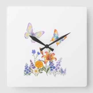 Wanduhr Blumen & Schmetterlinge – Elegantes Dekor