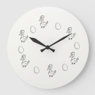Wanduhr! Das Huhn oder das Ei! Die Küchenuhr! Große Wanduhr