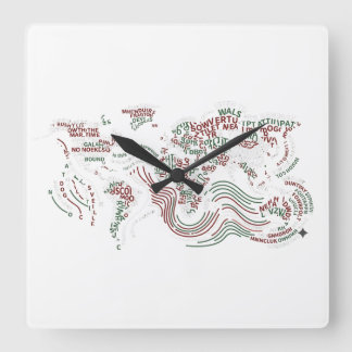 Wanduhr Dekor | Erde typografisches Design