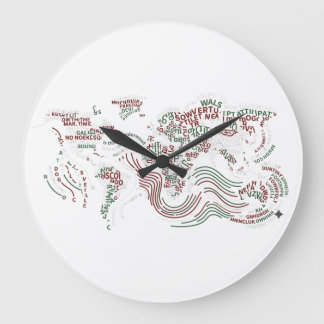 Wanduhr-Dekor Erde typografisches Design Große Wanduhr