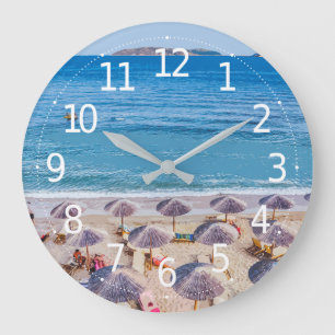Wanduhr der Strandschirm-Sommer-Landschafts- 
