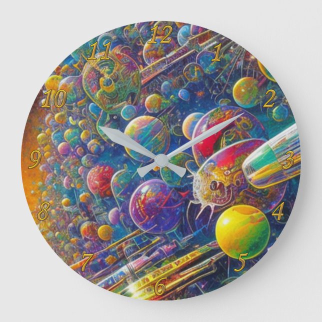Wanduhr des Weltraums mit Zahlen (Vorderseite)