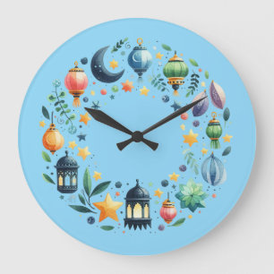 Wanduhr-Eid Mubarak Kranz Wanduhr
