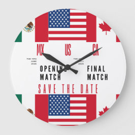 Wanduhr Eröffnungs- & Endspiel 2026 MX-US-CA
