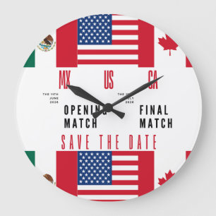 Wanduhr Eröffnungs- & Endspiel 2026 MX-US-CA