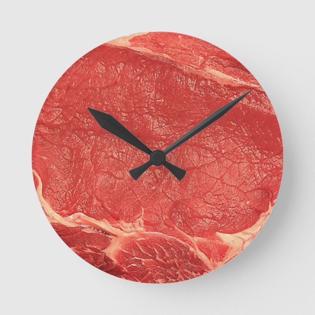 Wanduhr, Fleisch, Rindfleisch Runde Wanduhr (Vorderseite)