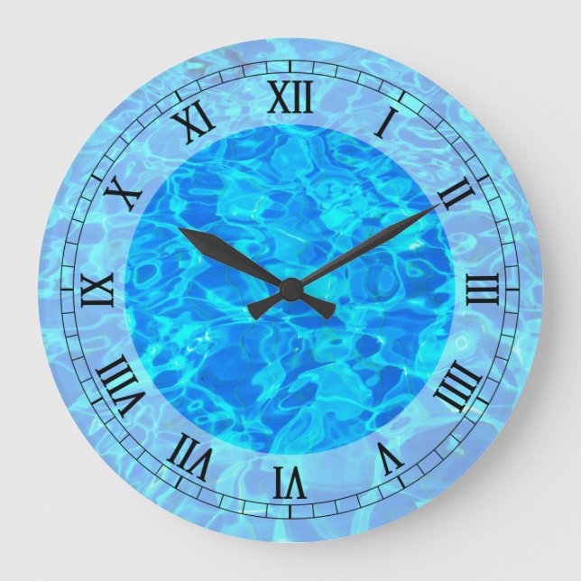Wanduhr Hintergrund des blauen Wassers (Vorderseite)