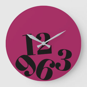 Wanduhr - In Rosa Große Zahlen Gefallen