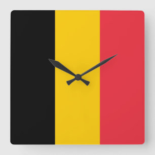 Wanduhr mit Flagge von Belgien