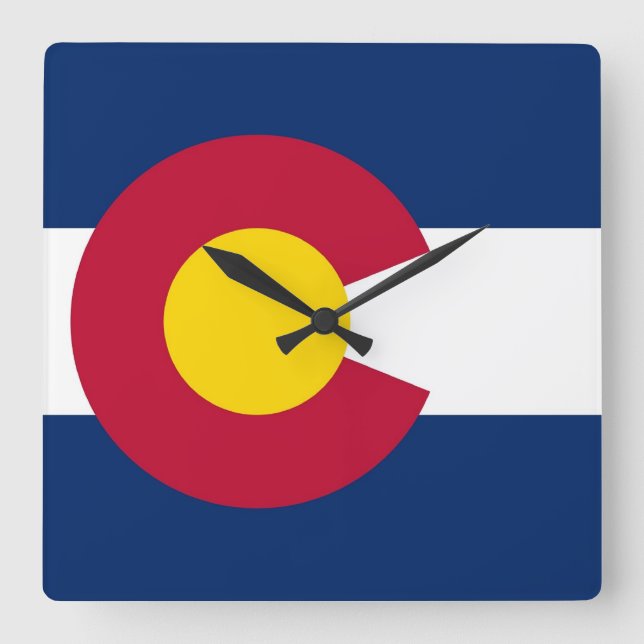 Wanduhr mit Flagge von Colorado, USA (Vorderseite)