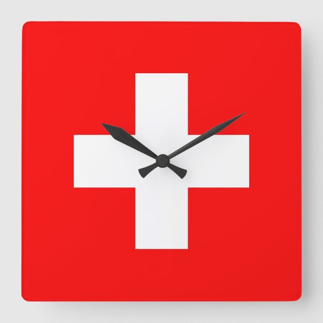 Wanduhr mit Flagge von der Schweiz (Vorderseite)