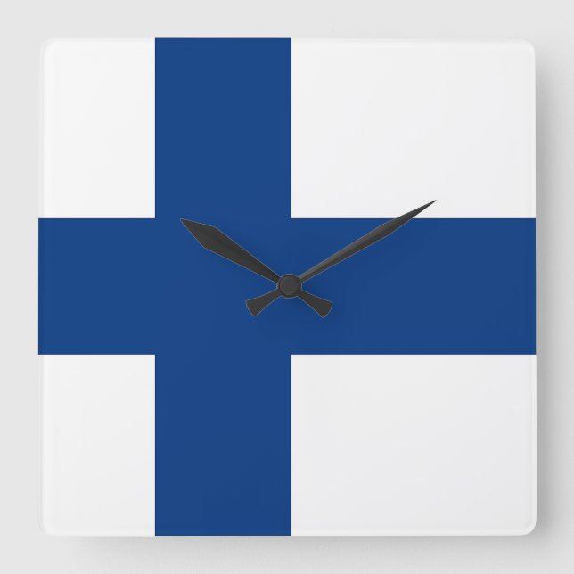 Wanduhr mit Flagge von Finnland (Vorderseite)
