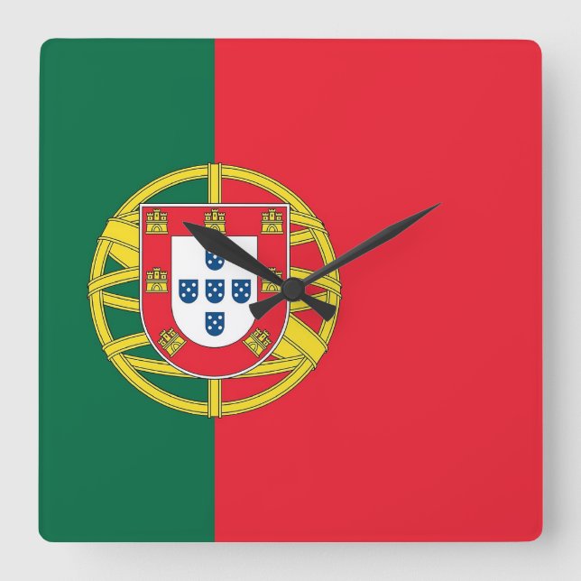 Wanduhr mit Flagge von Portugal (Vorderseite)