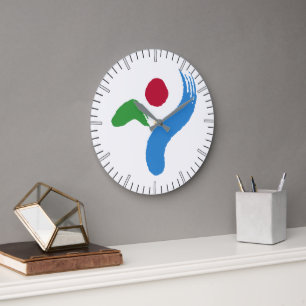 Wanduhr mit Flagge von Seoul, Südkorea