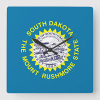 Wanduhr mit Flagge von South Dakota, USA