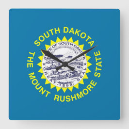 Wanduhr mit Flagge von South Dakota, USA