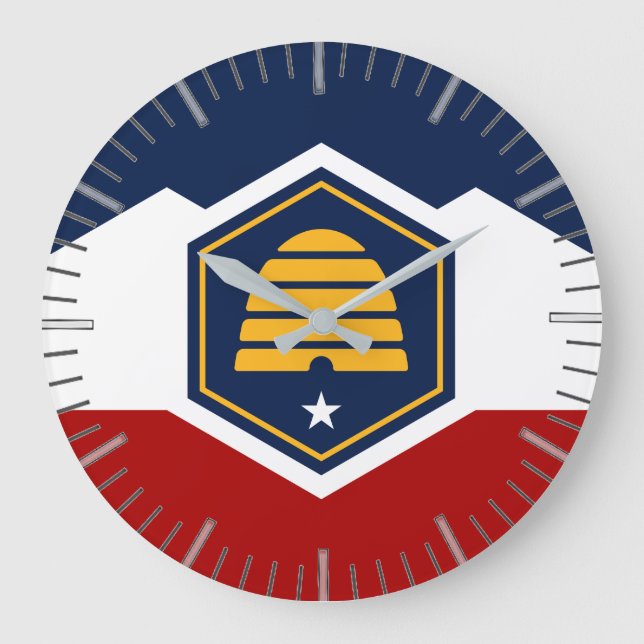 Wanduhr mit Flagge von Utah, USA (Vorderseite)