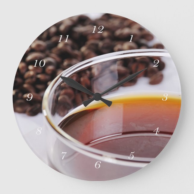 Wanduhr mit Kaffeebohnen Motiv 1 (Vorderseite)