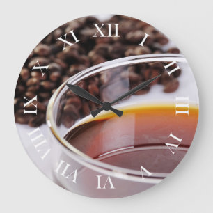 Wanduhr mit Kaffeebohnen Motiv 1