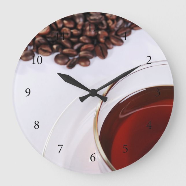 Wanduhr mit Kaffeebohnen Motiv 2 (Vorderseite)