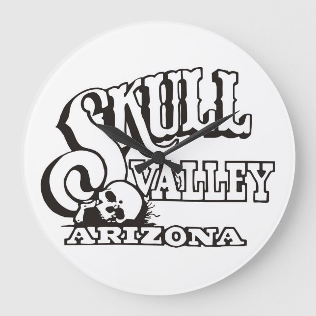 Wanduhr mit Schädel-Tal, Arizona-Logo (Vorderseite)