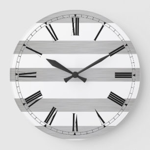 Wanduhr - Moderne Metall römische Ziffern gestreif