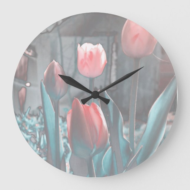 Wanduhr Pastel Tulips (Vorderseite)