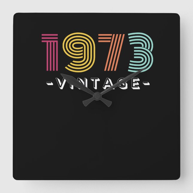 Wanduhr-Platz Vintag 1973 Quadratische Wanduhr (Vorderseite)