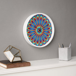 Wanduhr - Psychedelische Kunst Blume