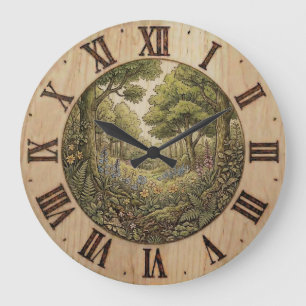 Wanduhr Spring Forest – Naturdekoration