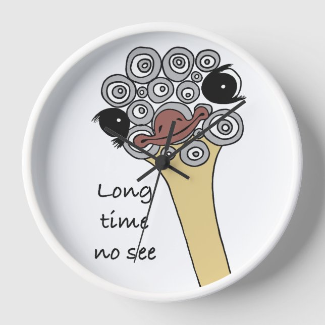 Wanduhr Strauß "lange nicht gesehen" (Vorderseite)