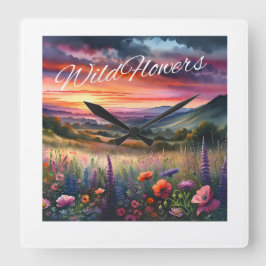 Wanduhr "Wildblumen"
