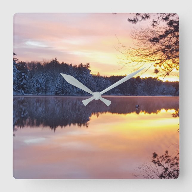 Wanduhr Winterreflexionen (Vorderseite)
