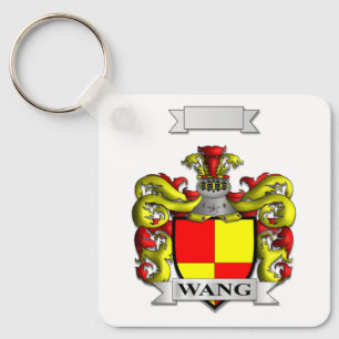 WANG-FAMILIEN-WAPPENSCHILD UND -HELM SCHLÜSSELANHÄ SCHLÜSSELANHÄNGER
