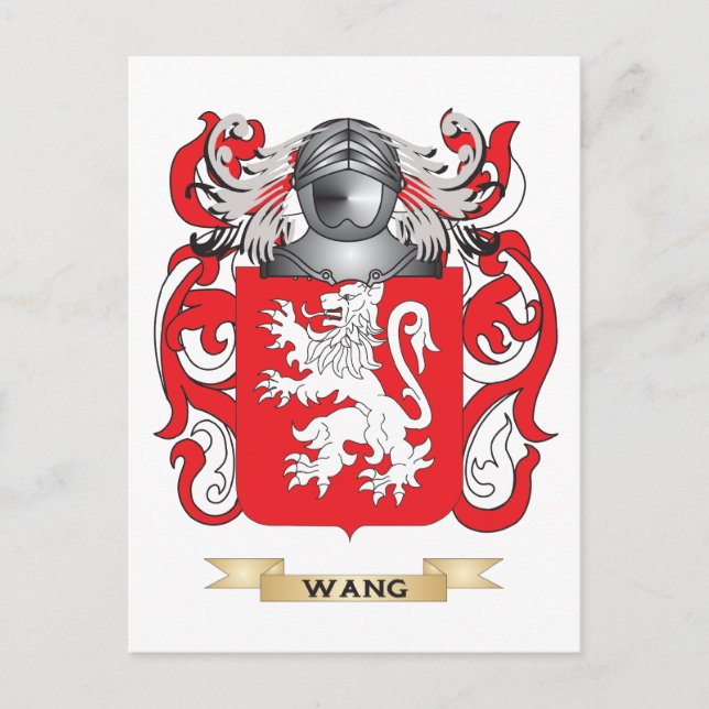 Wang-Familienwappen (Wappen) Postkarte (Vorderseite)