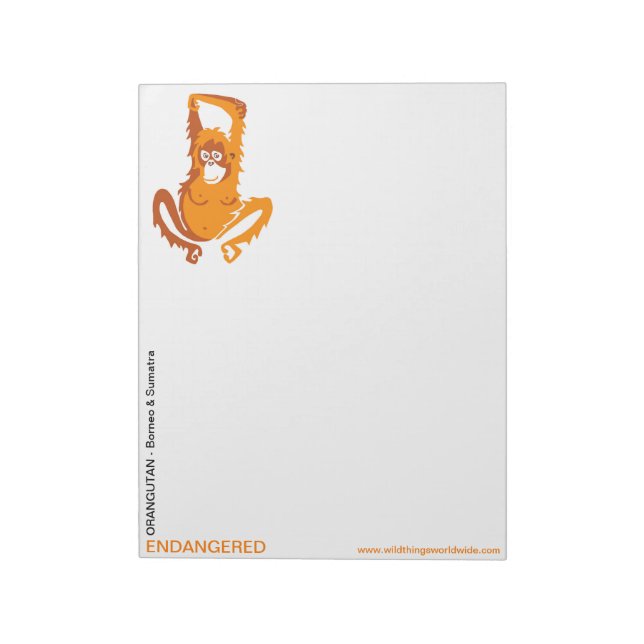 Wangenaffen - Orangutan - Notizblock (Rotiert)