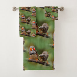 Wangenparadies Zebra Finches Songbirds Badhandtuch Set