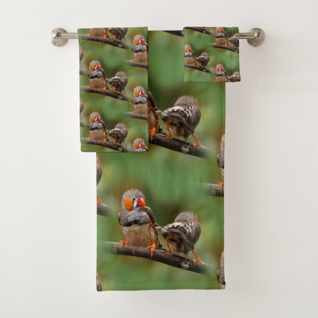 Wangenparadies Zebra Finches Songbirds Badhandtuch Set (Insitu)