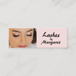 Wangenrot Pink Schwarze Schrift Foto Wimpern Make- Mini Visitenkarte