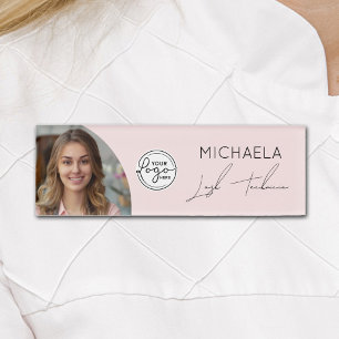 Wangenrot Schrift-Logo Foto Wimpern Technikerin Namenschild