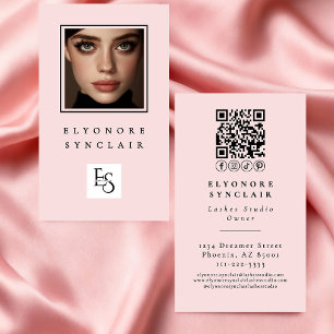 Wangenrot Schrift Logo QR Code Foto Wimpern Visitenkarte