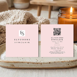 Wangenrot Schrift Logo QR Code Wimpern Quadratische Visitenkarte
