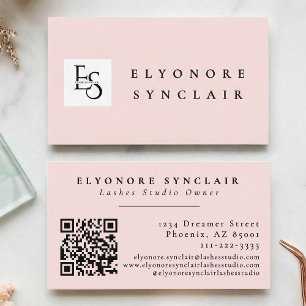 Wangenrot Schrift Logo QR Code Wimpern Visitenkarte