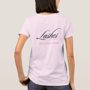 Wangenrotes Schwarz Schrift Wimpern Studio Persona T-Shirt