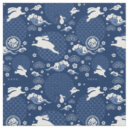 WangXian QiXi Festival Rabbit Print Stoff