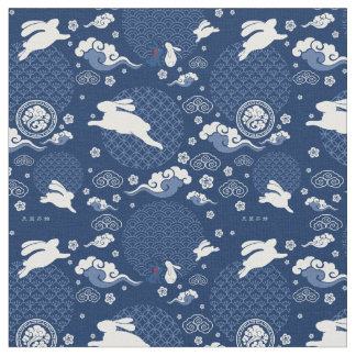 WangXian QiXi Festival Rabbit Print Stoff