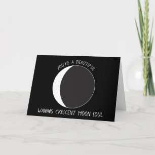 Waning Crescent MOON Phase Grußkarte Karte