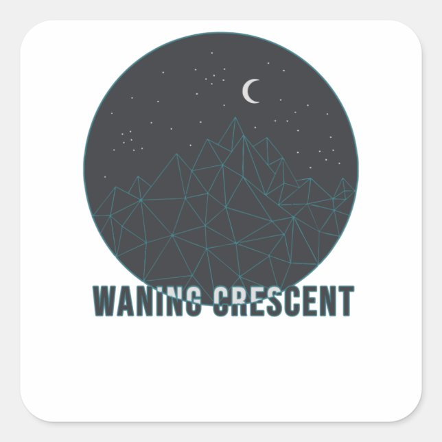 Waning Crescent Quadratischer Aufkleber (Vorderseite)