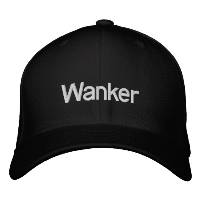 Wanker Hat Bestickte Baseballkappe (Vorderseite)